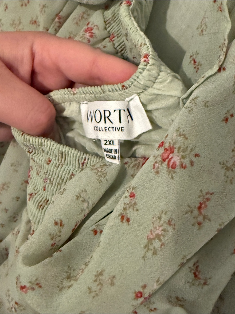Worth Collective Sage Green Floral Maxi Dress with Ruched Sweetheart Bodice - Picture 5 of 7